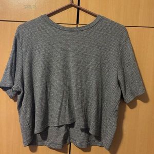 Brandy Melville Grey Cotton Cropped Tee